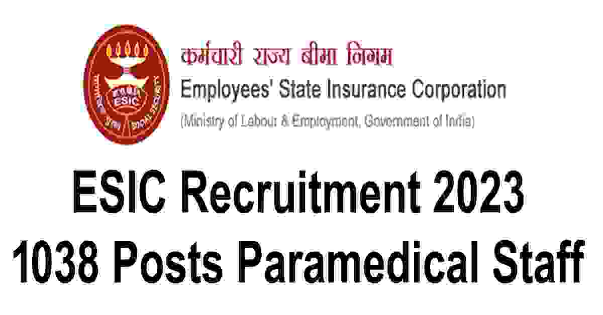 ESIC Recruitment 2023