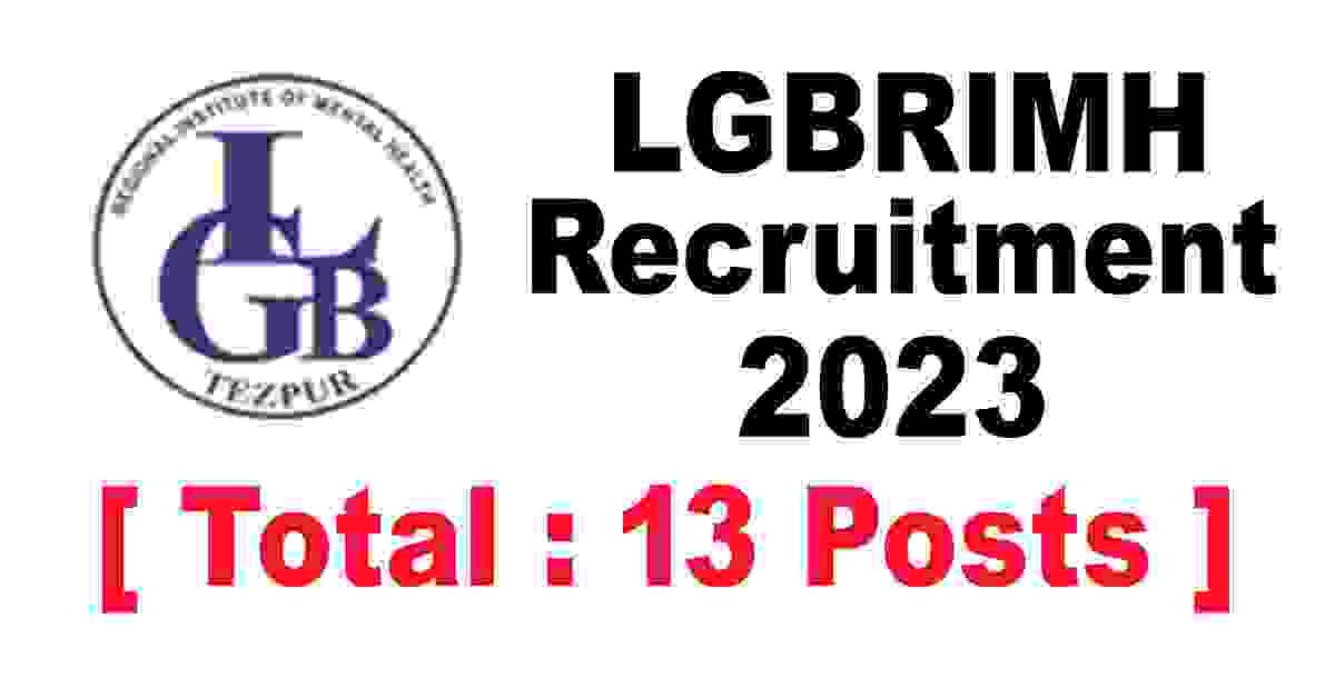 LGBRIMH Recruitment 2023