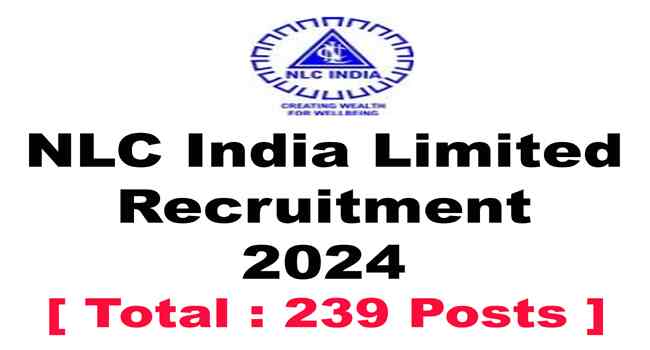 NLC India Limited Recruitment 2024