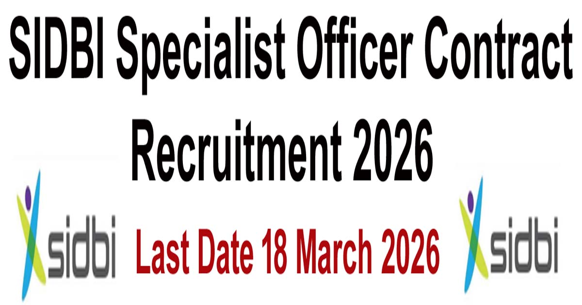 SIDBI Specialist Officer Contract Recruitment 2026